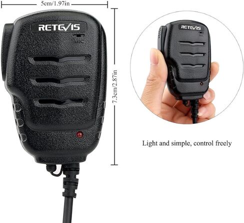 Retevis H-777 Walkie Talkies Mic 2 Pin Shoulder Speaker Mic Compatible with Retevis RT22 RT21 RT68 RT27 RB26 RT85 RT22S RT86 RT19 RT17 Baofeng UV-5R BF-F8HP 2 Way Radios,with 3.5mm Audio Jack(1 Pack) in Kuwait