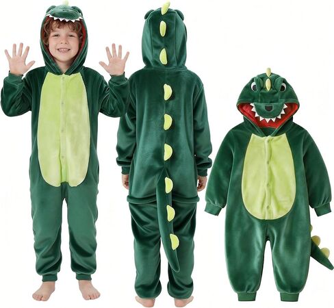 Seawhisper Kids Dinosaur Costume Toddler Halloween Animal Fancy Jumpsuit Onesie Boy Girl in Kuwait