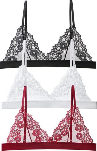 Cotorance Womens Bra No Underwire Lace Unlined Demi Triangle Bralettes in Kuwait