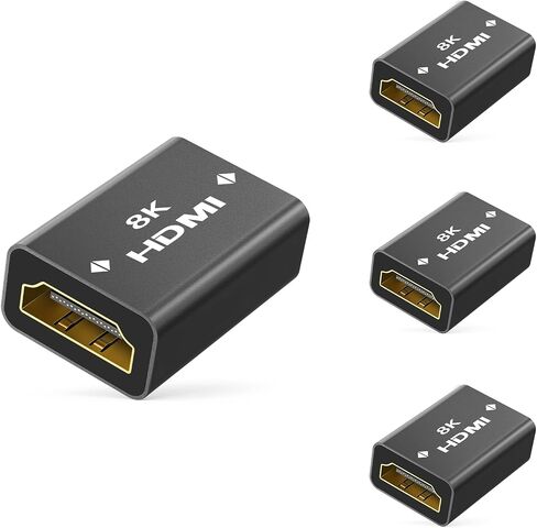 لينو وصلة HDMI 8K، محول HDMI 2.1 انثى الى انثى، موصل HDMI الى HDMI، يدعم 3D 8K UHD HDR ARC للابتوب وتلفزيون HD والكمبيوتر والشاشة والسينما، قطعتين in Kuwait