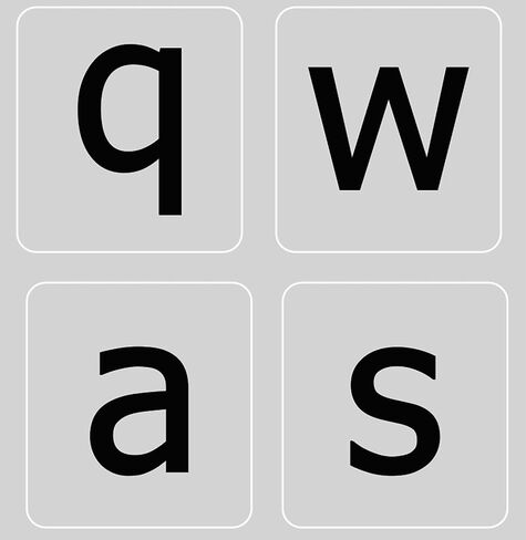 English Us Large Lettering (Lower case) Non Transparent Black Backgroubd Keyboard Stickers for Laptops Desktop Computers Keyboards in Kuwait