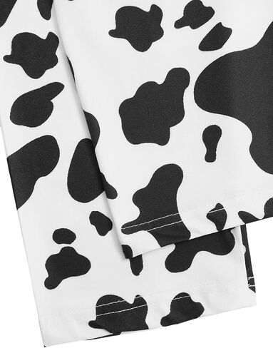 WDIRARA Women's 3 Pieces Sleepwear Cartoon Cow Print Top and Shorts with Pants Pajama Set in Kuwait