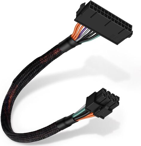 YEZriler 24 Pin to 8 Pin ATX PSU Power Adapter Sleeved Cable for DELL Optiplex 3020 5040 7020 9020 Precision T1700 13-inch(33cm) in Kuwait