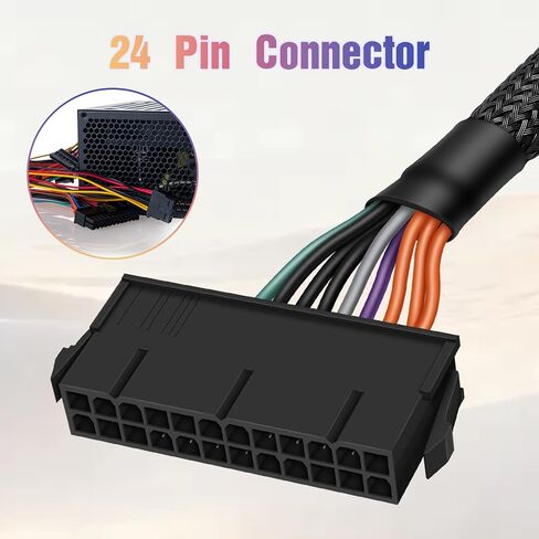 YEZriler 24 Pin to 8 Pin ATX PSU Power Adapter Sleeved Cable for DELL Optiplex 3020 5040 7020 9020 Precision T1700 13-inch(33cm) in Kuwait