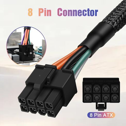YEZriler 24 Pin to 8 Pin ATX PSU Power Adapter Sleeved Cable for DELL Optiplex 3020 5040 7020 9020 Precision T1700 13-inch(33cm) in Kuwait