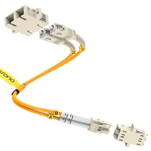 Karono Fiber Optic Adapter, LC to SC Adapter Cable, Multimode 62.5/125 Duplex, Hybrid Connector Coupler Converter Dongle, Male & Female Mutual Transfer Fiber Optic Cable(1 ft.) in Kuwait