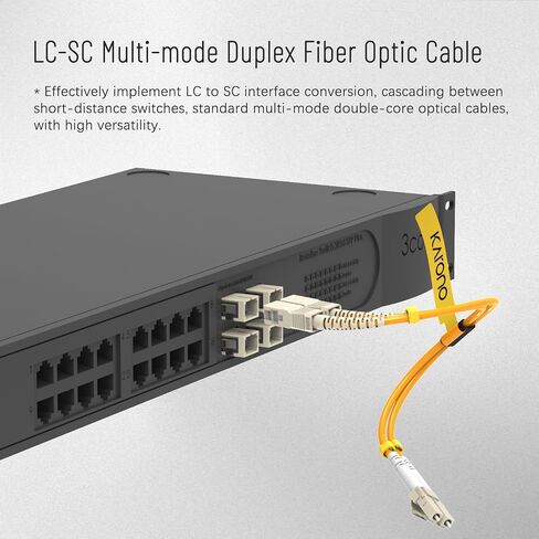 Karono Fiber Optic Adapter, LC to SC Adapter Cable, Multimode 62.5/125 Duplex, Hybrid Connector Coupler Converter Dongle, Male & Female Mutual Transfer Fiber Optic Cable(1 ft.) in Kuwait