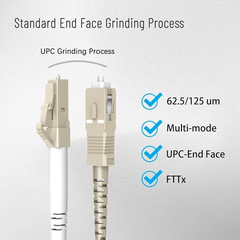 Karono Fiber Optic Adapter, LC to SC Adapter Cable, Multimode 62.5/125 Duplex, Hybrid Connector Coupler Converter Dongle, Male & Female Mutual Transfer Fiber Optic Cable(1 ft.) in Kuwait