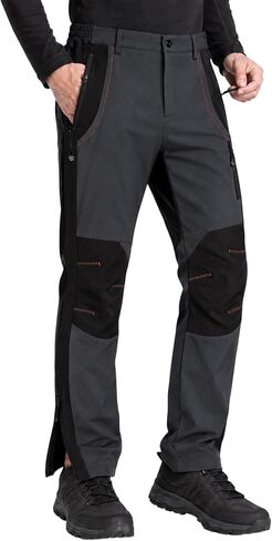 Gash Hao Men's Snow Ski Pants Waterproof Insulated Snowboard Pants Breathable Mesh Fleece Lined Zipper Bottom Ankle in Kuwait