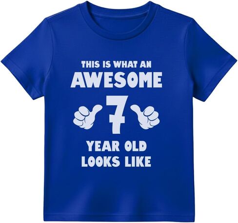 Awesome 7 Year Old 7th Birthday Shirt Gifts for Girls Boys Youth Kids T-Shirt in Kuwait