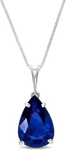 Galaxy Gold GG 14K Yellow, White, Rose Gold 4.65 carat Teardrop Natural Sapphire Pendant Necklace in Kuwait