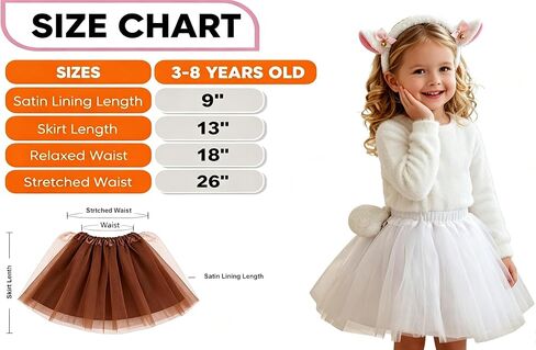 Kirei Sui Kids Animal White Sheep Ears Headband Bowtie Tail & Tutu Costume in Kuwait