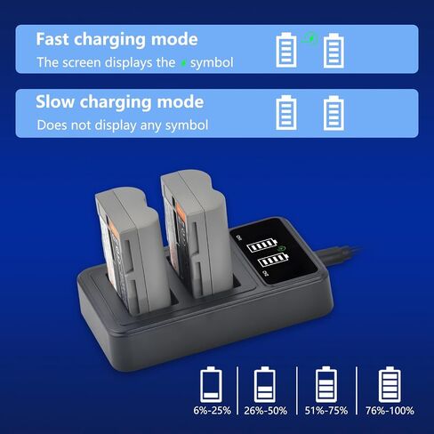 EN-EL3E EN-EL3 EN-EL3A Battery and LED Dual Charger Compatible with Nikon D50 D70 D70s D80 D90 D100 D200 D300 D300S D700 Digital SLR Cameras in Kuwait