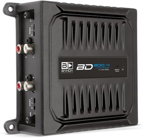 مضخم صوت للسيارة BD800.42OHM 800 واط 4 قنوات 2 اوم كامل المدى 4 × 200 واط ار ام اس 4 اوم من باندا اوديو بارتس - اسود in Kuwait