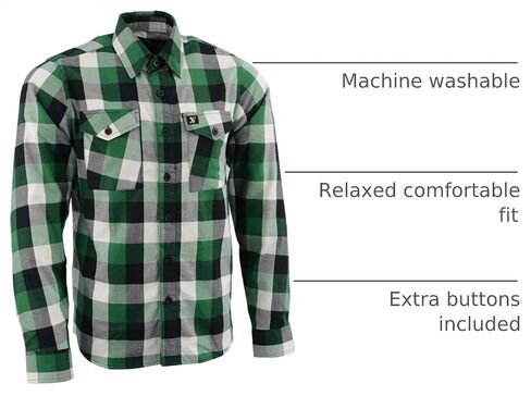 NexGen MNG11636 Men's Green and White Long Sleeve Cotton Flannel Shirt in Kuwait