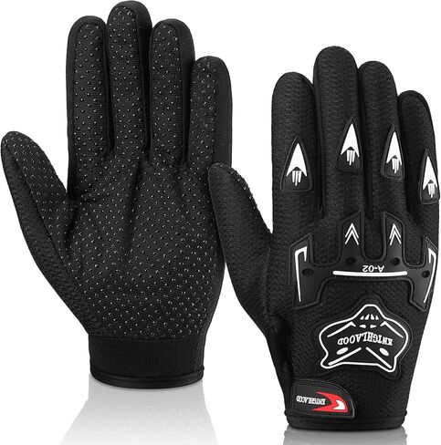 Frienda Motorcycle Gloves Riding Dirty Bike Gloves Racing Winter Power Sports Supplies for Riding Cycling Hiking Outdoor(Black,9.06 x 4.53 Inches) in Kuwait