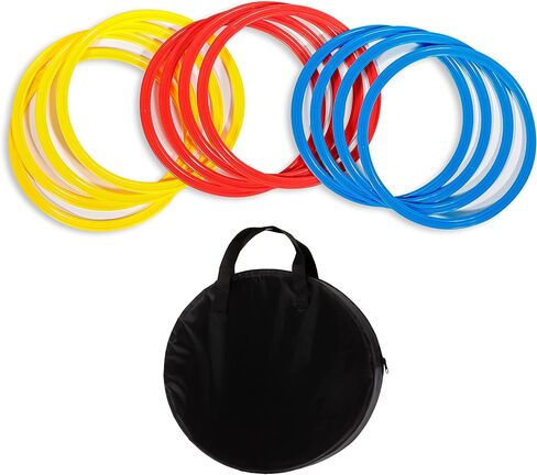 Trademark Innovations Speed & Agility Training Rings - Set of 12 - with Carrycase in Kuwait