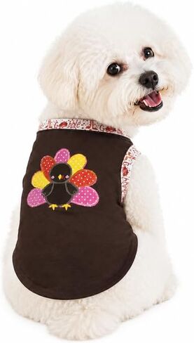 Petitebella Rainbow Turkey Puppy Dog Shirt (Brown/Gobble, X-Small) in Kuwait