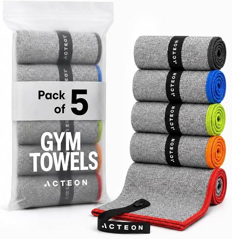 Microfiber Quick Dry Gym Towel, Silver ION Odor-Free Absorbent Fiber, Fast Drying, Men & Women Workout Gear for Body Sweat, Working Out, Towels in Kuwait