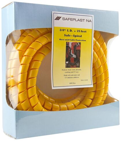 Pre-Cut Spiral Wrap Hose Protector, 1.0" OD, 25' Length, Yellow in Kuwait