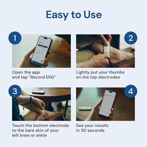 KardiaMobile Personal EKG Heart Rate Monitor – 6 Leads - Record EKGs at Home - Detect Irregular Heartbeats and Irregular Arrhythmias - Includes 1 Year Access - Works with Most Smartphones – AliveCor in Kuwait