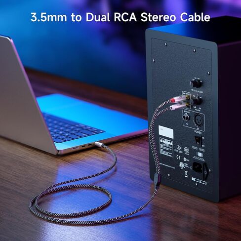 Cable Matters 2-Pack RCA to 3.5mm Stereo Audio Cable 3 Feet (RCA to Aux Cable, 3.5mm to RCA Cable, Aux to RCA Cable) in Black in Kuwait