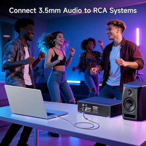Cable Matters 2-Pack RCA to 3.5mm Stereo Audio Cable 3 Feet (RCA to Aux Cable, 3.5mm to RCA Cable, Aux to RCA Cable) in Black in Kuwait