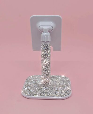 TISHAA Bling Dazzling Rhinestone Universal Phone Holder Stand for Desk, Office, Home (White New) in Kuwait