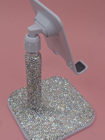 TISHAA Bling Dazzling Rhinestone Universal Phone Holder Stand for Desk, Office, Home (White New) in Kuwait