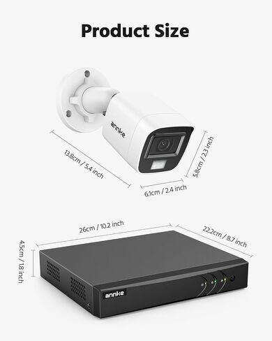اي ان ان كيه اي نظام مراقبة سي سي تي في 8 قنوات 1080P لايت DVR مع قرص صلب 1 تيرابايت وكاميرا مقاومة للطقس 1080P HD مع رؤية ليلية 100 قدم، تمكين H.264+ للتسجيل لفترة اطول in Kuwait