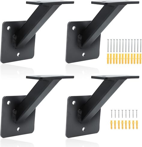 2 Pack Handrail Brackets, Heavy Duty Steel Hand Rail Brackets for Wood Flat Square Stair Railing Staircase in Kuwait