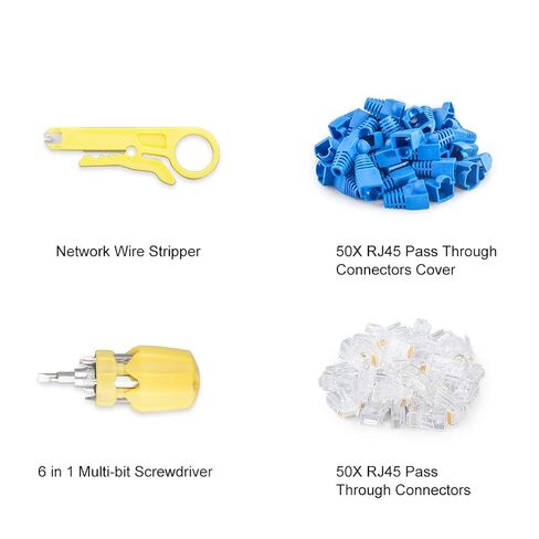 CAT6 RJ-45 UTP Connectors, RJ-45 Crimp Ends 8P8C Network Modular Plugs with Flexible Latch, 100-Pack in Kuwait