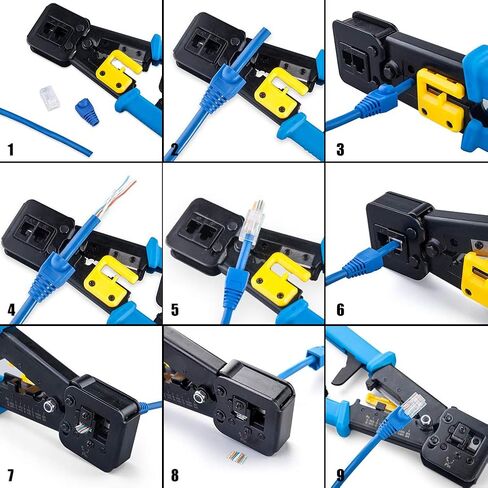 CAT6 RJ-45 UTP Connectors, RJ-45 Crimp Ends 8P8C Network Modular Plugs with Flexible Latch, 100-Pack in Kuwait