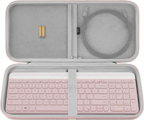 Geekria Keyboard Carrying Case, Compatible with Logitech MK470 Slim / K585 / K580 Keyboard and Mouse Combo, Hard Shell Protective Travel Bag (Pink) in Kuwait