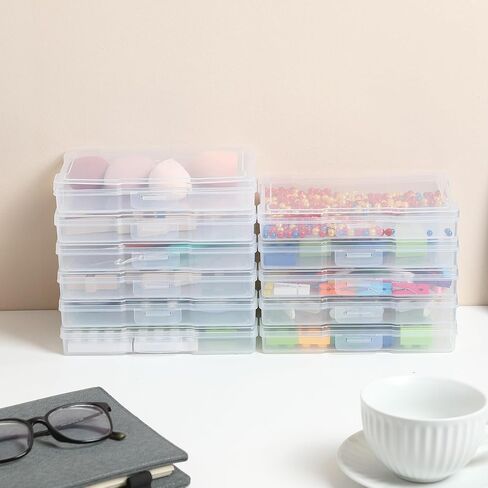 Party Club of America Transparent 5" x 7" Photo Storage Boxes - Photo Organizer Cases Photo Keeper Picture Storage Containers Box for Photos - 10 Pack (Clear) in Kuwait