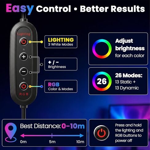 PEYOU 12" Selfie Ring Light with 73" Extendable Tripod Stand and Phone Holder, 38 Color Modes Dimmable RGB Ring Light,3-in-1 Desk & Floor Use for iPhone, Makeup, TikTok, YouTube, Live Streaming in Kuwait
