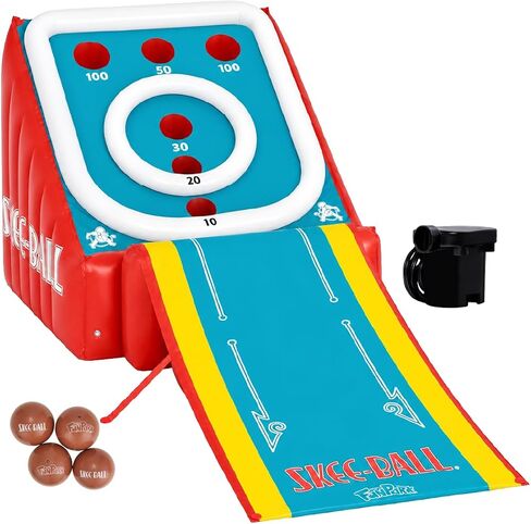 Skee-Ball Game for Kids and Adults, Giant Inflatable Game, 11 Feet Long, Includes 4 Balls and Electric Air Pump, Indoor and Outdoor Games for Adults and Family, Skee-Ball Arcade Game for Home, Toys in Kuwait
