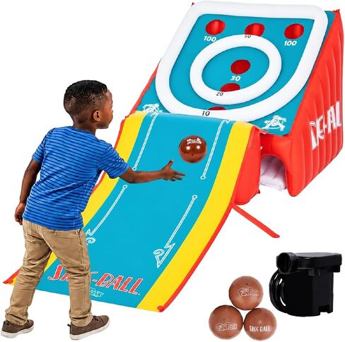 Skee-Ball Game for Kids and Adults, Giant Inflatable Game, 11 Feet Long, Includes 4 Balls and Electric Air Pump, Indoor and Outdoor Games for Adults and Family, Skee-Ball Arcade Game for Home, Toys in Kuwait