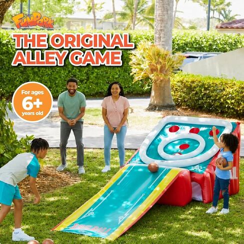 Skee-Ball Game for Kids and Adults, Giant Inflatable Game, 11 Feet Long, Includes 4 Balls and Electric Air Pump, Indoor and Outdoor Games for Adults and Family, Skee-Ball Arcade Game for Home, Toys in Kuwait