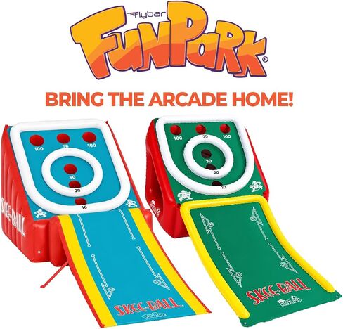 Skee-Ball Game for Kids and Adults, Giant Inflatable Game, 11 Feet Long, Includes 4 Balls and Electric Air Pump, Indoor and Outdoor Games for Adults and Family, Skee-Ball Arcade Game for Home, Toys in Kuwait