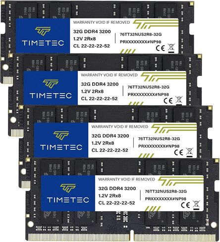 Timetec 64GB KIT(2x32GB) DDR4 3200MHz Compatible for Dell Gaming Laptops PC4-25600 Non-ECC Unbuffered 1.2V CL22 2Rx8 Dual Rank 260 Pin SODIMM Gaming Laptop Notebook PC Computer Memory RAM in Kuwait