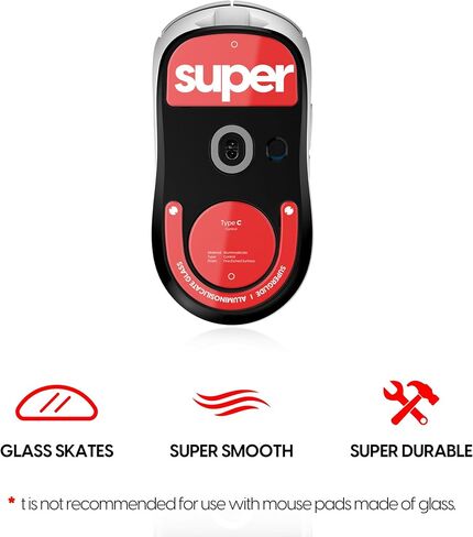 Superglide2 - New Controllable Speed Textured Surface Smoothest Mouse Feet/Skates Made with Ultra Strong Glass Smooth and Durable Sole for Logitech G Pro X Superlight2 [Red] in Kuwait