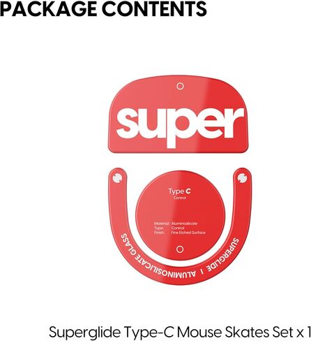 Superglide2 - New Controllable Speed Textured Surface Smoothest Mouse Feet/Skates Made with Ultra Strong Glass Smooth and Durable Sole for Logitech G Pro X Superlight2 [Red] in Kuwait