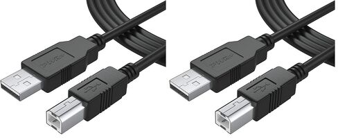 بي دبليو ار + كيبل طابعة USB 2.0 بطول 6 اقدام لاتش بي اوفيس جيت ليزر جيت انفي وكانون بيكسما وابسون وورك فورس ستايلس اكسبريشن هوم وبراذر وسيلويت كاميو، سلك فاكس عالي السرعة 2.0 (1.8 متر) in Kuwait