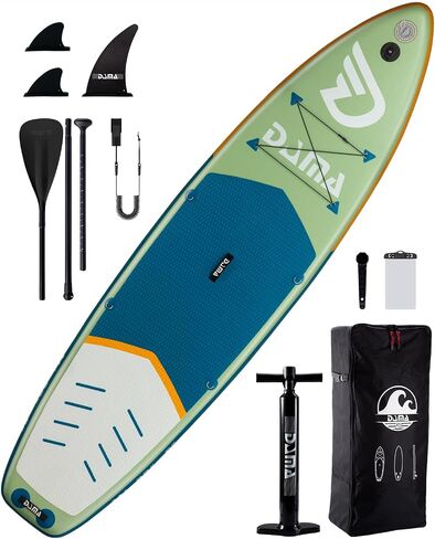 DAMA Inflatable Stand Up Paddle Board 11'x33" x6", Inflatable Yoga Board, Dry Bags, Camera Seat, Floating Paddle, Hand Pump, Board Carrier, Durable & Stable for 3 People in Kuwait