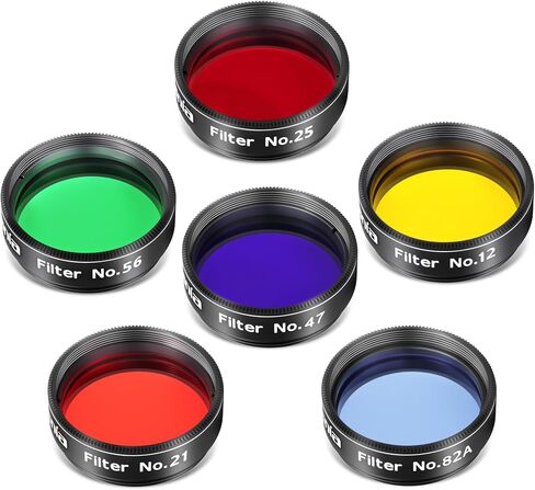 Astromania 1.25-Inch Color Filter Set (6 Pieces) - Value Filter Pack - Simply Screwed into The Thread on The Eyepiece in Kuwait