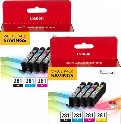 Canon CLI-281 XL BKCMY Four Color Value Pack Compatible to TR8520, TR7520, TS9120 Series,TS8120 Series, TS6120 Series, TS9521C, TS9520, TS8220 Series, TS6220 Series in Kuwait