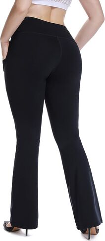 YOHOYOHA Plus Size Dress Yoga Pants High Waisted Stretch Bootcut Flared Leg Pants for Workout Work in Kuwait