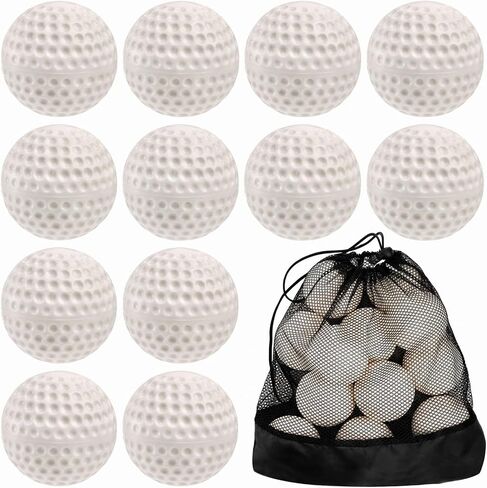 Tebery 12 Pack Green Dimpled Baseballs, 9-Inch Pitching Machine Baseballs for Hand-Eye Coordination, Hitting and Fielding Practice in Kuwait