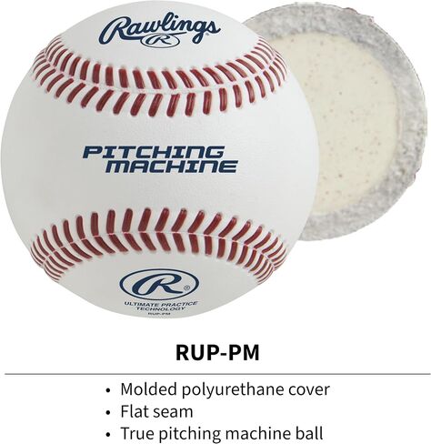 Rawlings | ULTIMATE PRACTICE TECHNOLOGY Baseballs | Pitching Machine | RUP-PM | Flat Seam | Practice Use | 12 Count in Kuwait